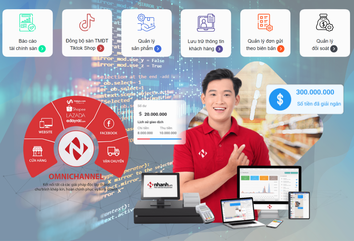 Phần mềm quản lý Nhanh.vn với đầy đủ các tính năng