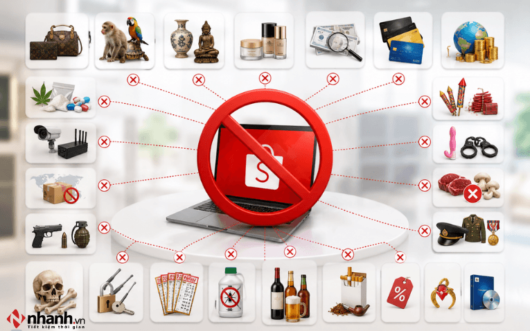 Những hàng hóa bị cấm kinh doanh trên Shopee
