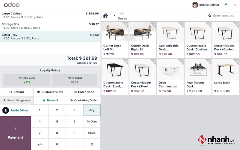 Phần mềm quản lý chuỗi cửa hàng bán lẻ Odoo POS