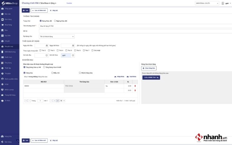 Phần mềm MISA eShop