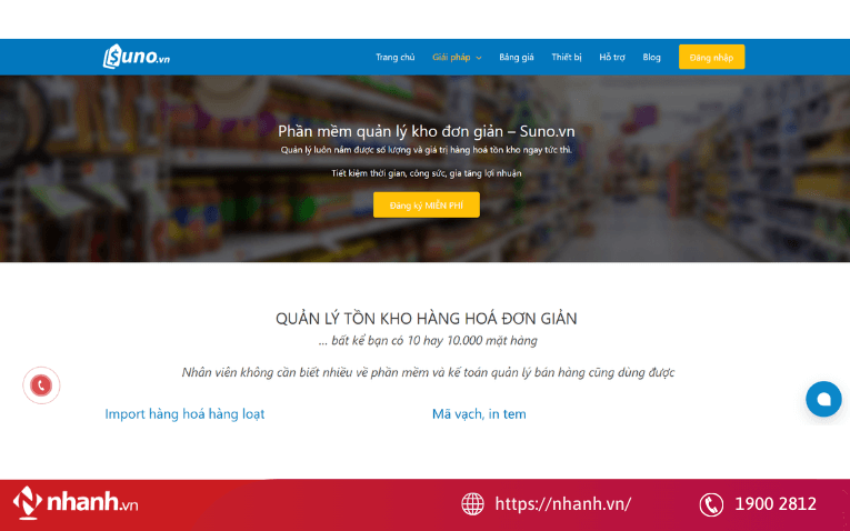 Phần mềm quản lý kho Suno