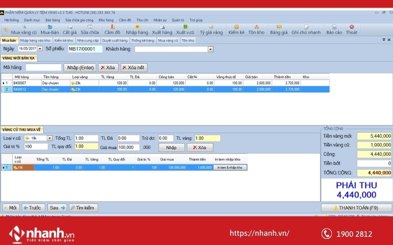 Phần mềm Tuki Gold