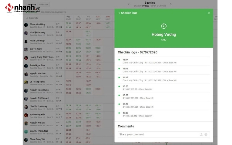 Quản lý chấm công, ngày phép và tính lương tự động