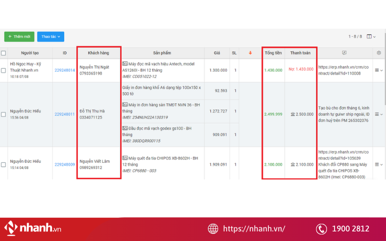 Phần mềm quản lý bán hàng và công nợ Nhanh.vn