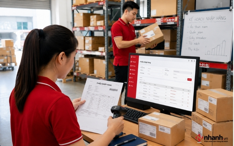Nhập hàng, kiểm đếm và lập phiếu nhập hàng
