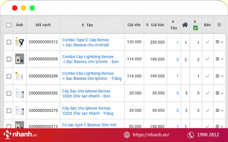 Quản lý thông tin sản phẩm