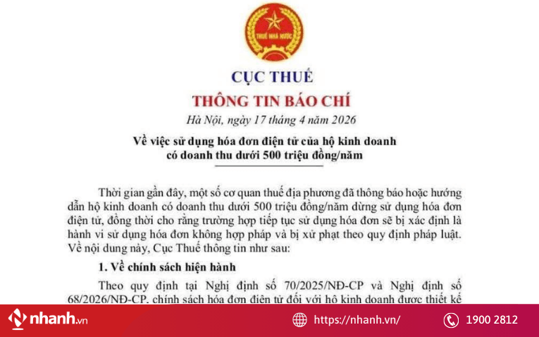 Quy định hiện hành về hóa đơn điện tử đối với hộ kinh doanh