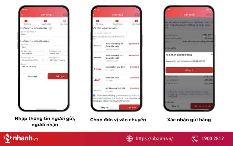 Các bước tạo đơn hàng nhanh trên MoMo Ship