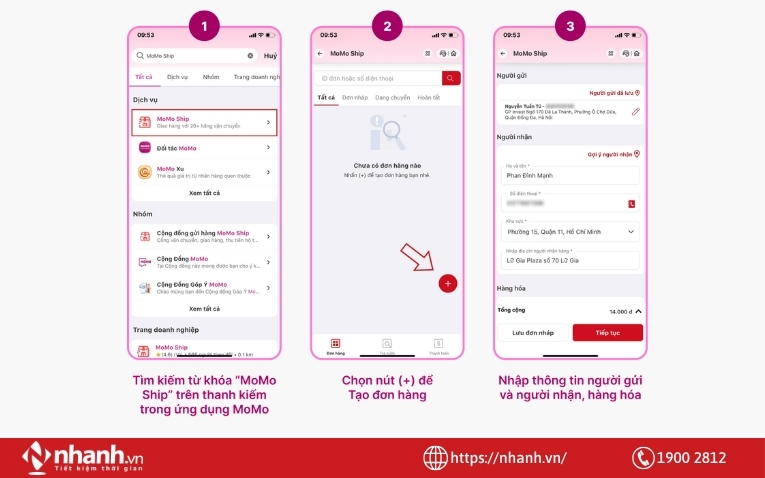 Quy trình tạo đơn trên Cổng vận chuyển MoMo Ship