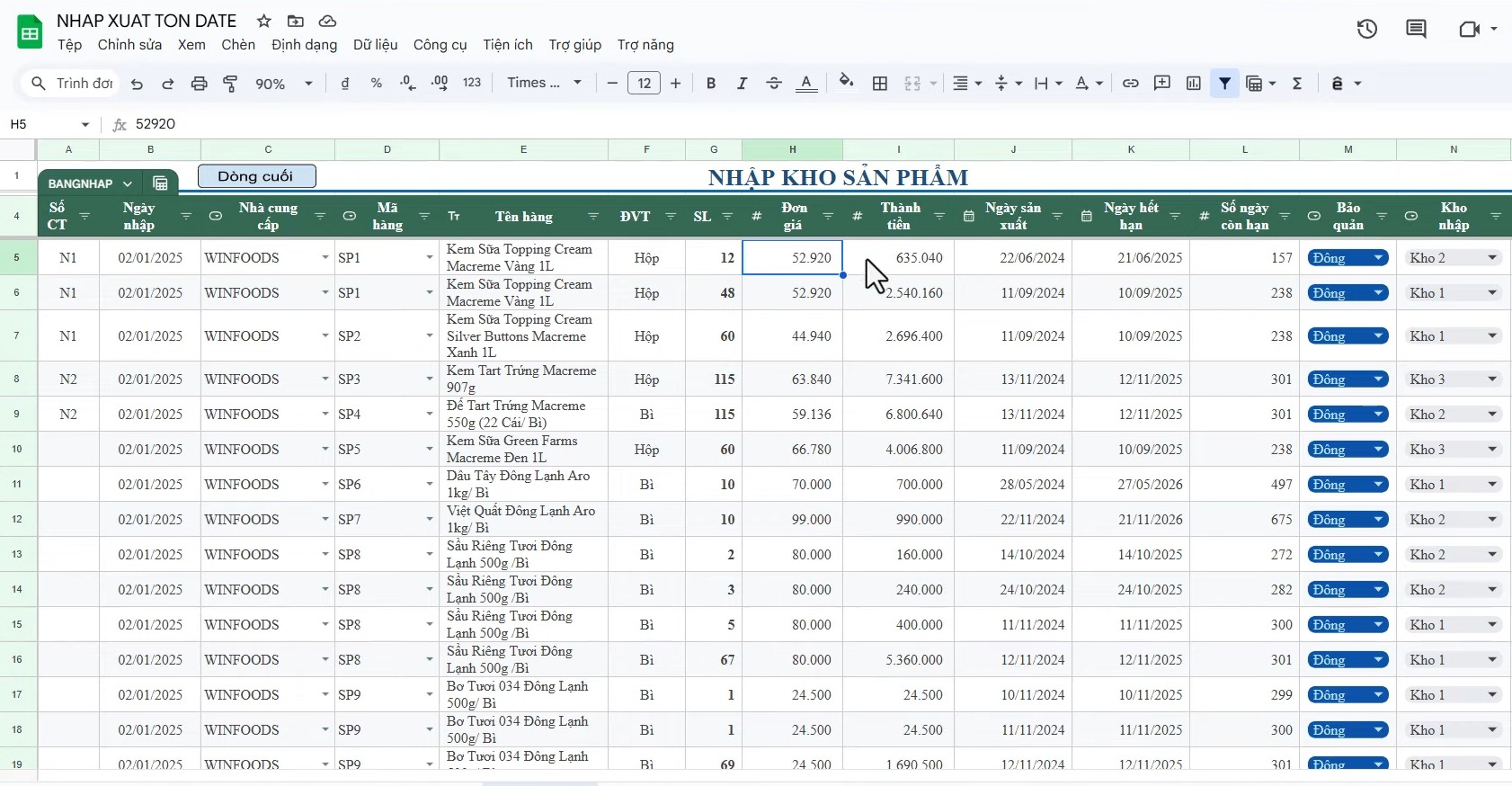 File theo dõi lô/serial + hạn dùng