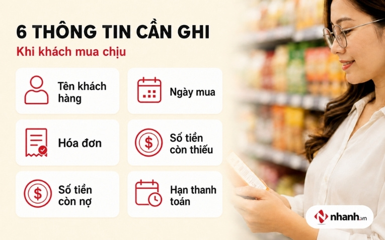 Thông tin cần ghi khi khách mua chịu