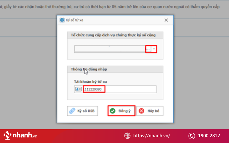 Tiến hành ký số hồ sơ điện tử