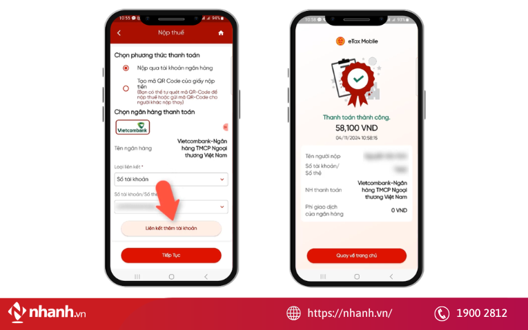 Tiến hành nộp thuế
