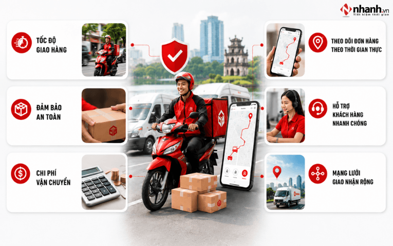 Tiêu chí đánh giá dịch vụ ship hàng Hà Nội