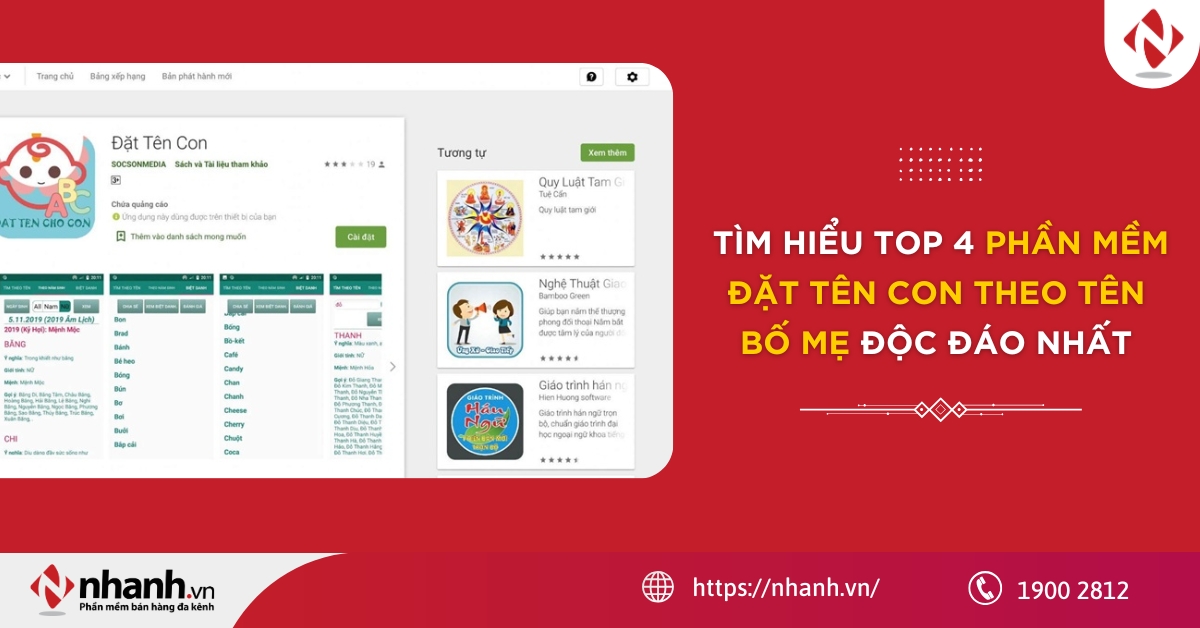 Tìm hiểu top 4 phần mềm đặt tên con theo tên bố mẹ độc đáo nhất