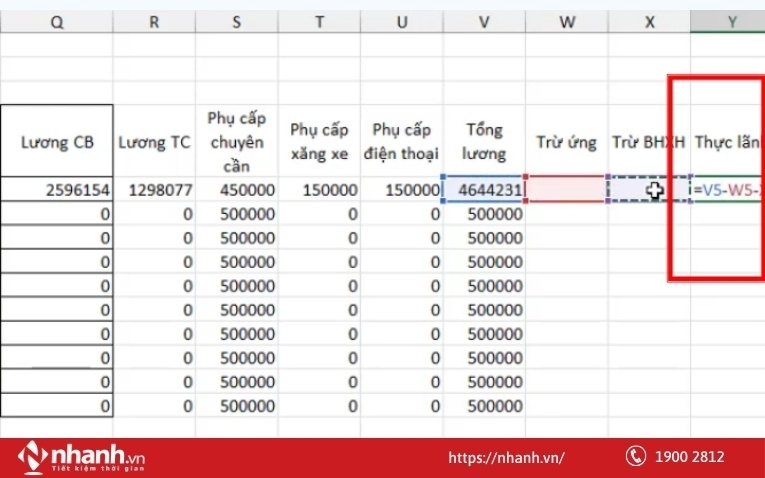 Tính lương thực lãnh