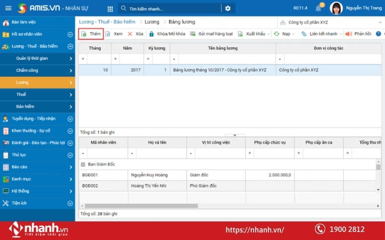 Tính năng tính lương của phần mềm MISA AMIS HRM