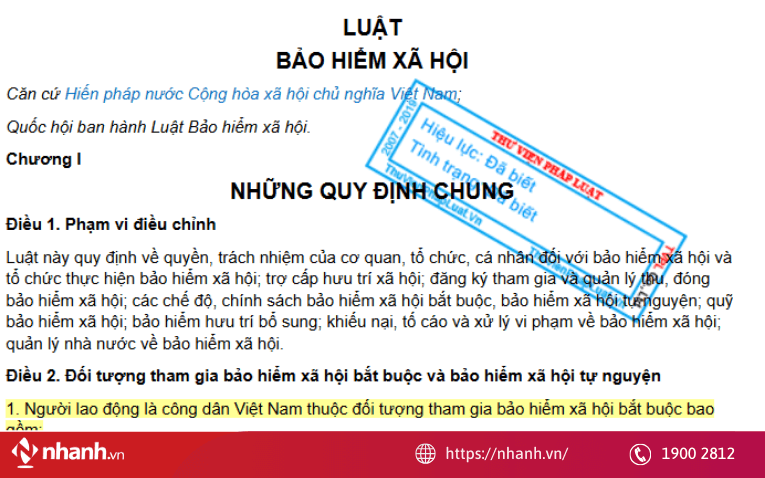 Luật bảo hiểm xã hội mới nhất được áp dụng từ ngày 01/7/2025