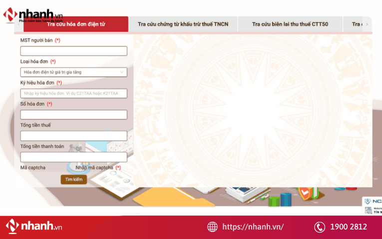 Truy cập vào website hệ thống hóa đơn điện tử