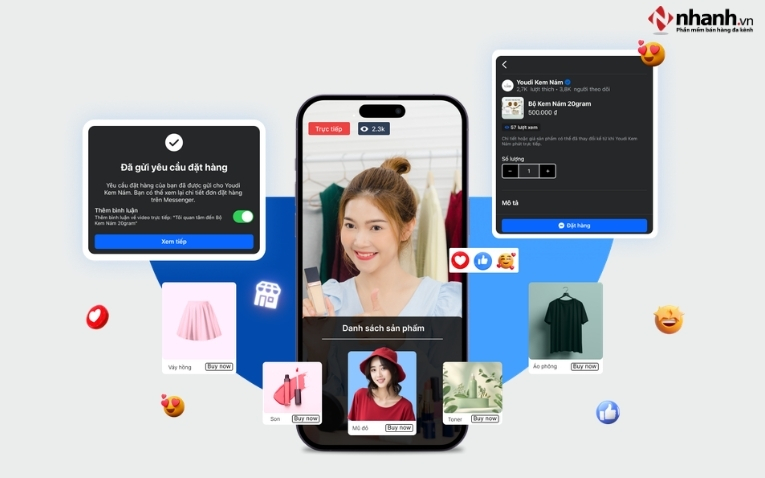 Tự động chốt đơn livestream shop quần áo