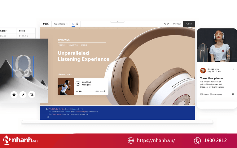 Phần mềm tạo landing page Wix