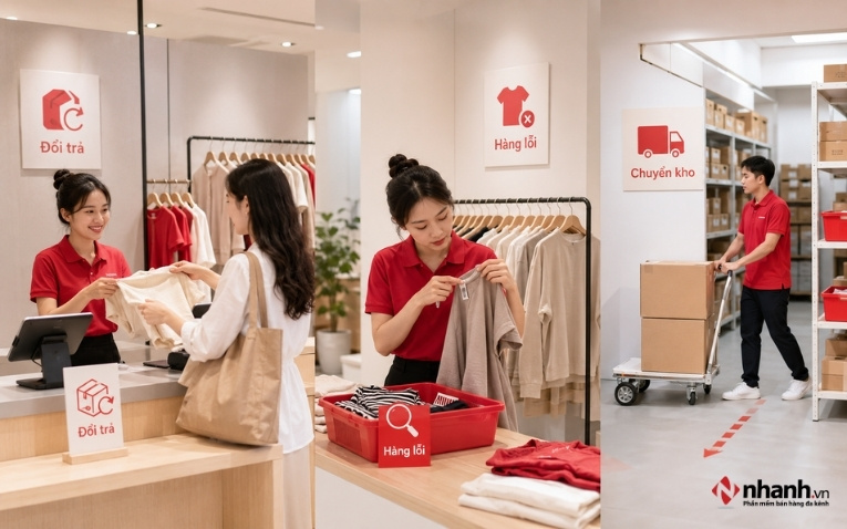 Xử lý đổi trả, hàng lỗi, chuyển kho