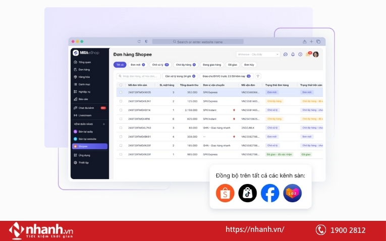 Bán hàng đa kênh trên phần mềm MISA eShop