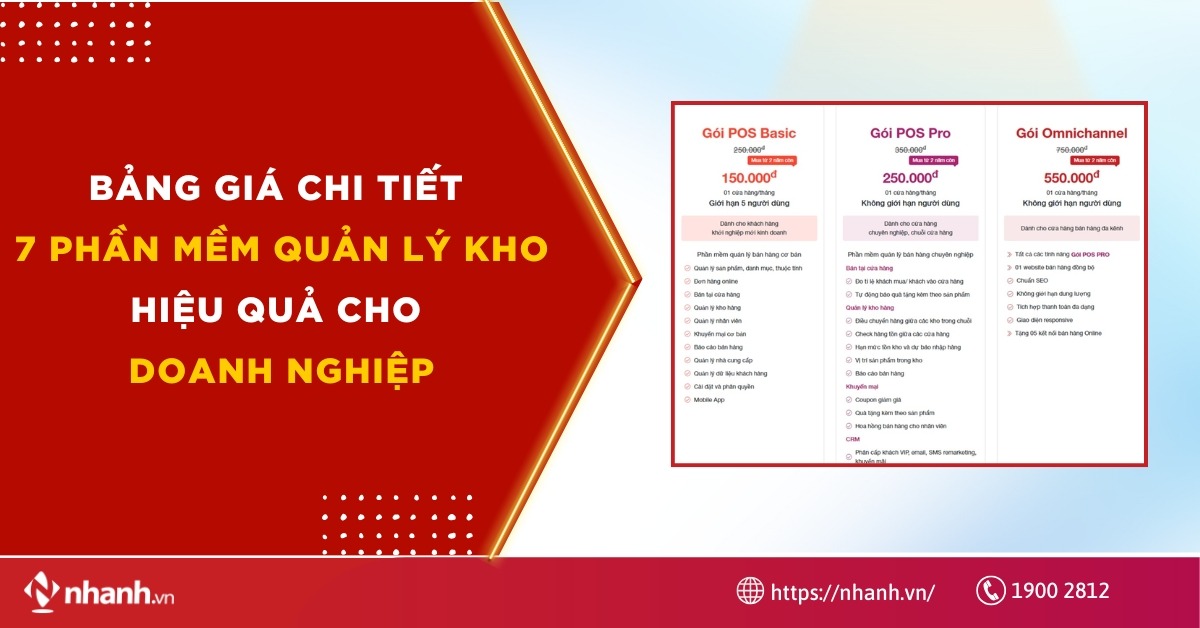 Bảng giá 7 phần mềm quản lý kho tốt nhất cho doanh nghiệp