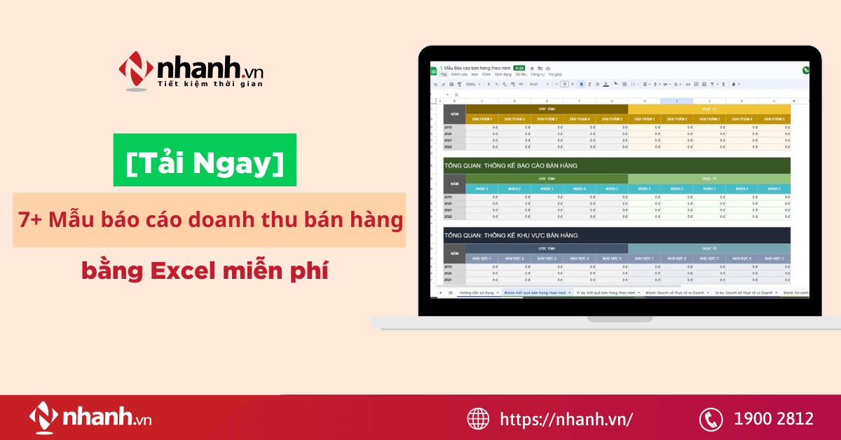 [Tải Ngay] 8+ mẫu báo cáo doanh thu bán hàng bằng Excel miễn phí