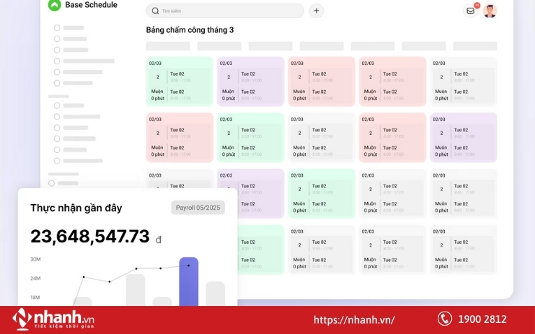 Base HRM+ hỗ trợ chấm công, tính lương tự động