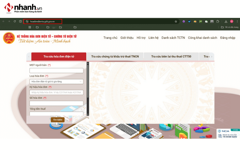 Bước 1: Truy cập đúng cổng hóa đơn điện tử của Tổng cục Thuế