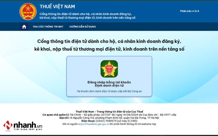 Bước 1: Đăng nhập