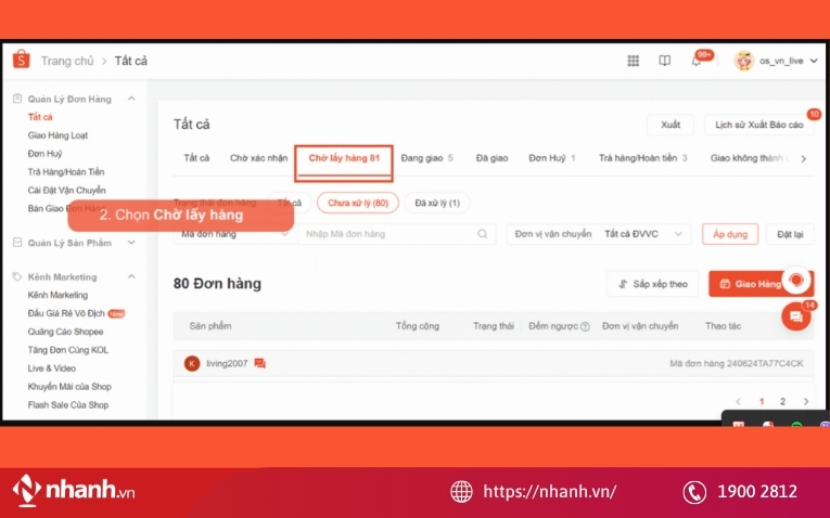 In phiếu gửi hàng và dán lên gói hàng