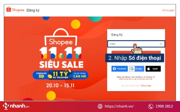 Hướng dẫn tạo tài khoản Shopee trên máy tính