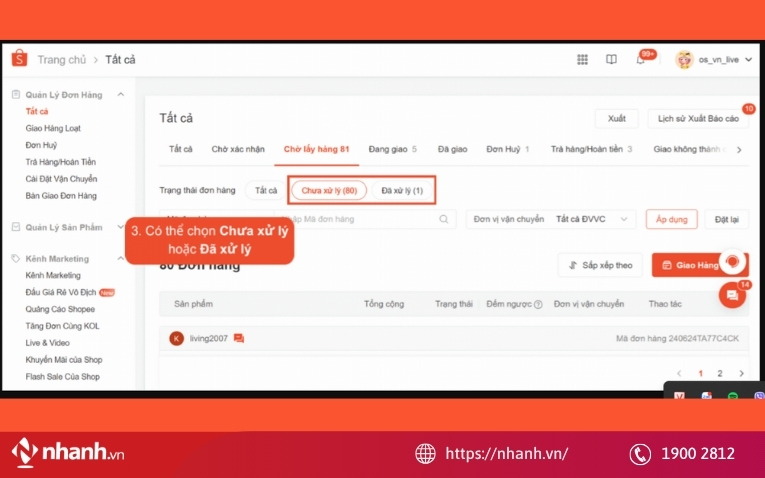 In phiếu gửi hàng và dán lên gói hàng