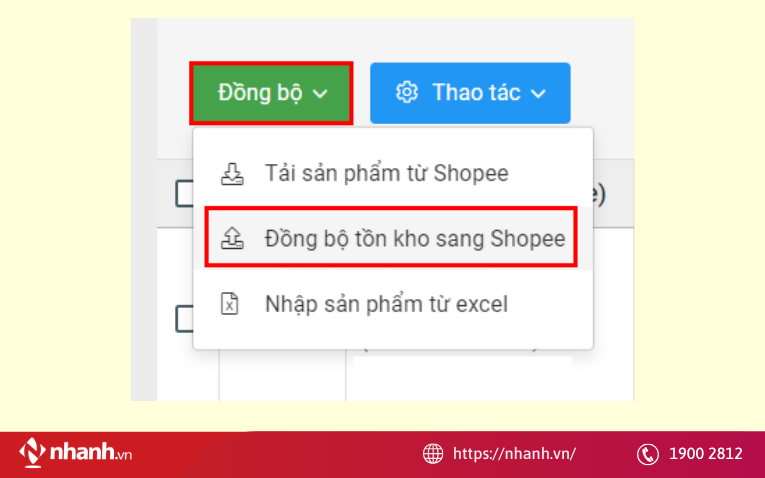 Đồng bộ tồn kho sản phẩm