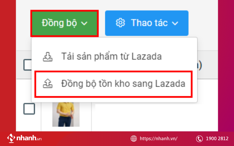 Cách đồng bộ kho hàng Lazada