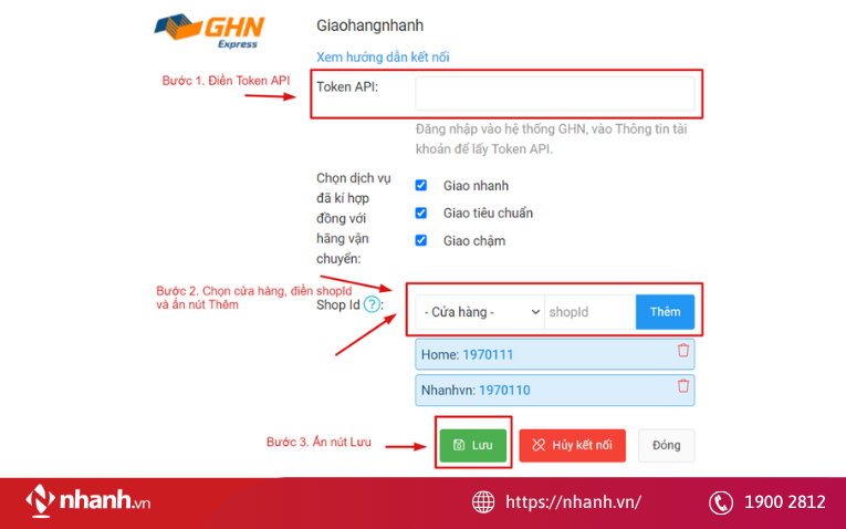 Kết nối Giao Hàng Nhanh
