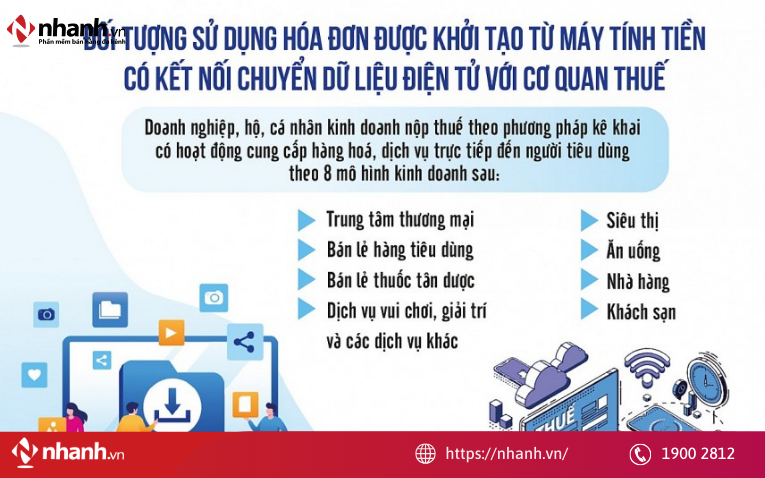 Các đối tượng sử dụng hóa đơn được khởi tạo từ máy tính tiền