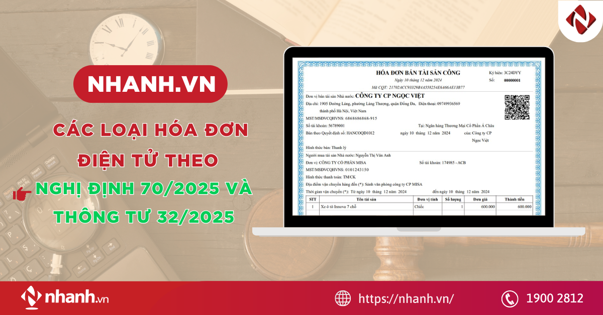 Các loại hóa đơn điện tử theo Nghị định 70/2025 và Thông tư 32/2025