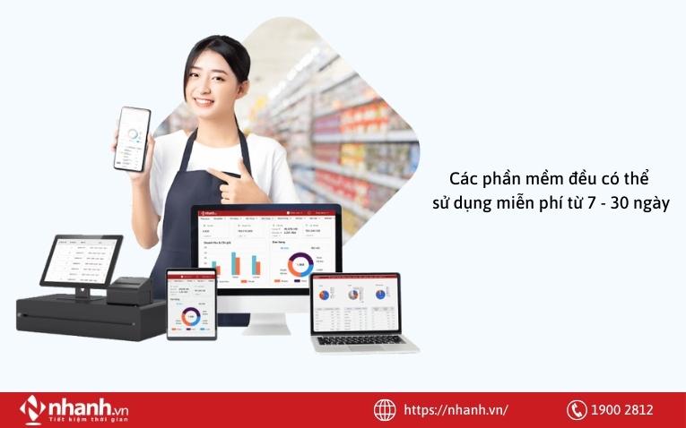 Các phần mềm đều có thể sử dụng miễn phí từ 7 - 30 ngày