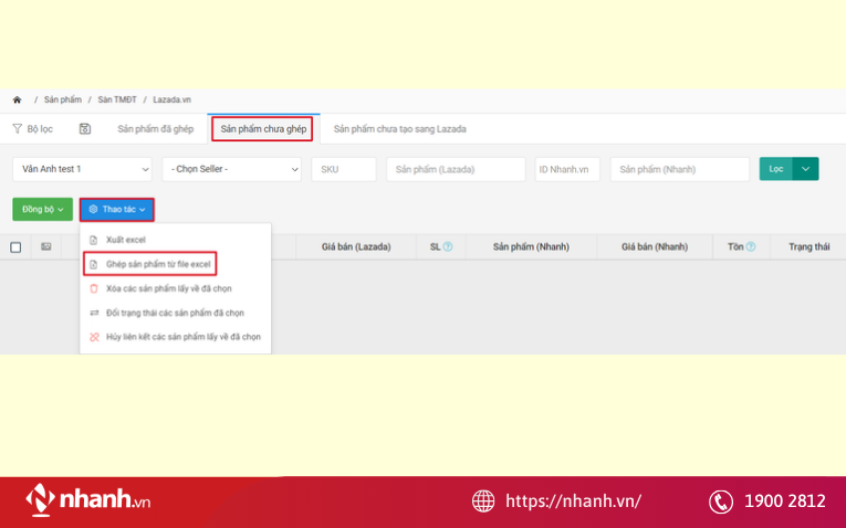 Ghép nối bằng file excel