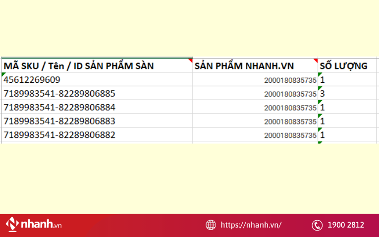 Cách 2: Ghép nối bằng file excel