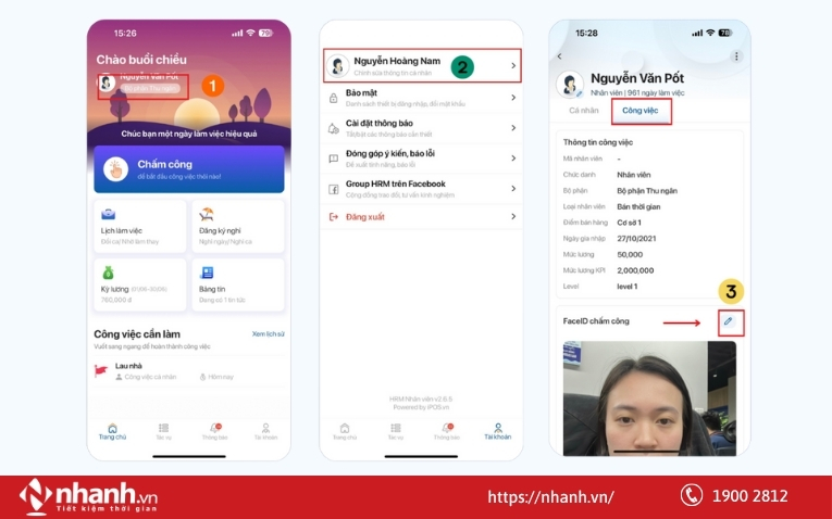 Tính năng chấm công bằng khuôn mặt của phần mềm iPOS HRM