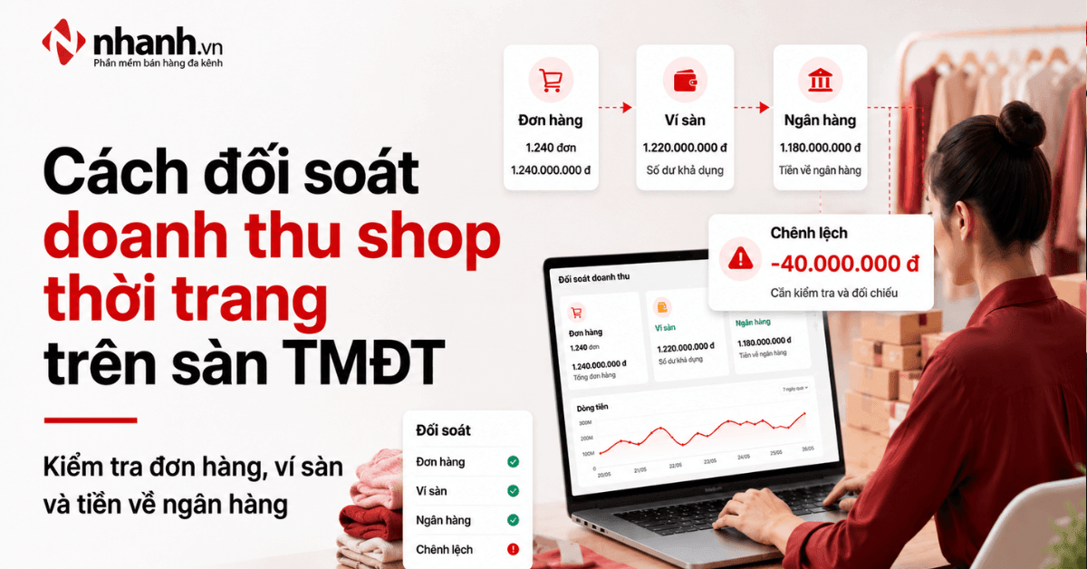 Cách đối soát doanh thu shop thời trang trên sàn TMĐT