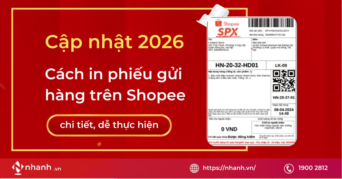 Cách in phiếu gửi hàng trên Shopee chi tiết, dễ thực hiện