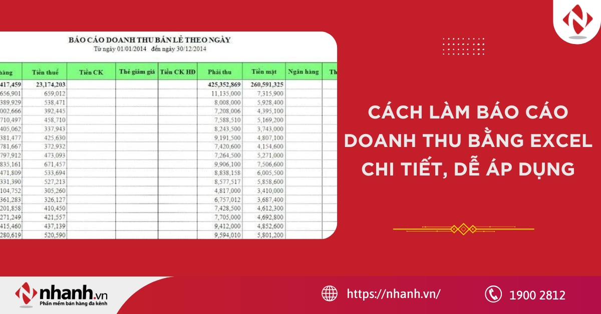 Cách làm báo cáo doanh thu bằng Excel chi tiết, dễ áp dụng 2026