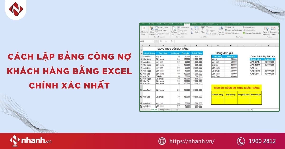 Cách lập bảng công nợ khách hàng bằng Excel chính xác nhất