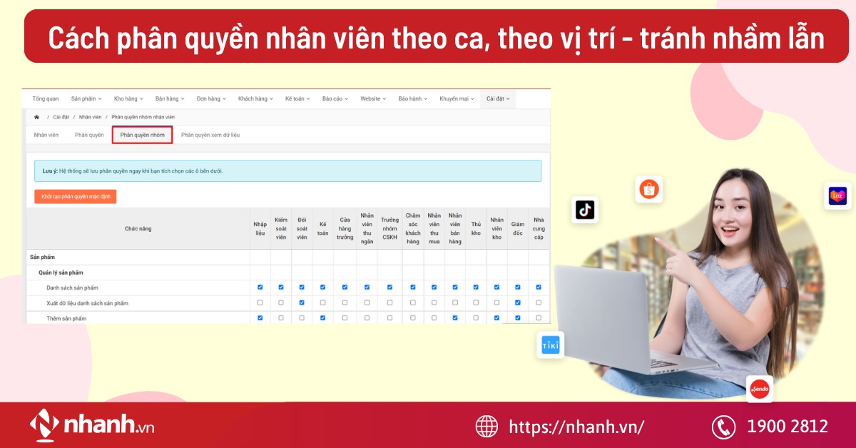 Cách phân quyền nhân viên theo ca, theo vị trí - tránh nhầm lẫn