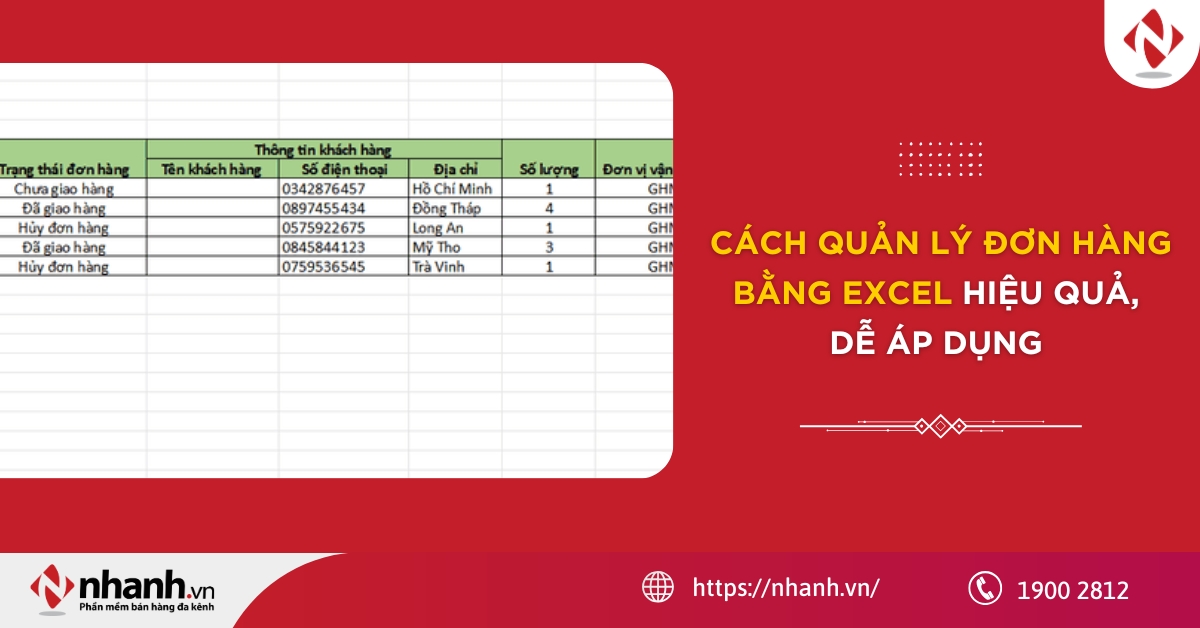 Cách quản lý đơn hàng bằng Excel hiệu quả, dễ áp dụng